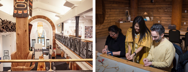 (Left) Bill Reid Gallery of Northwest Coast Art | Photo: Destination BC/Hubert Kang, (Right) Squamish Lil’wat Cultural Centre| Photo: Squamish Lil’wat Cultural Centre/Blake Jorgensen